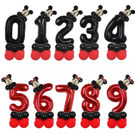 14pcs Disney Mickey Minnie Mouse Foil Balloons 32 inch Number Birthday Party Balloons Kids Birthday Decorations Baby Shower Ball